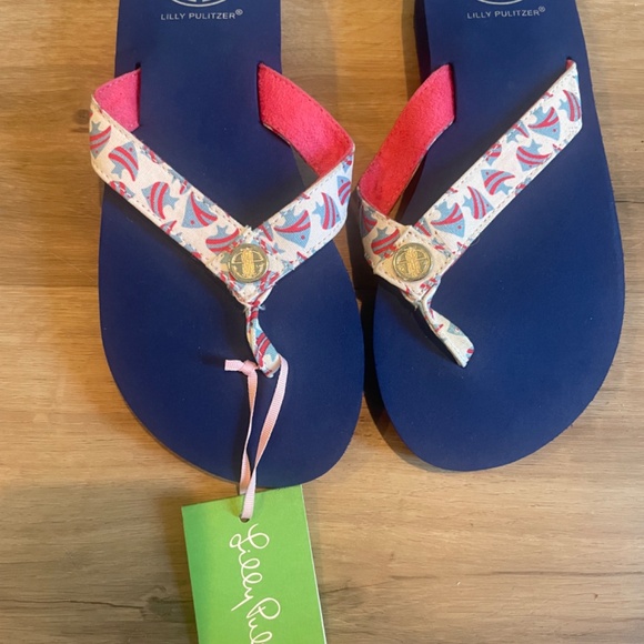 NWT Lilly Pulitzer women’s beach comber flip flops size 6 - Picture 7 of 8